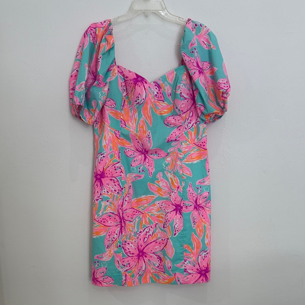 NWT Lilly Pulitzer Pink and Blue Floral Mini Dress